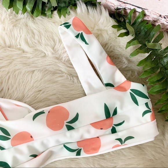 Koahs Peach Print Bikini Top Size XS - Picture 2 of 5